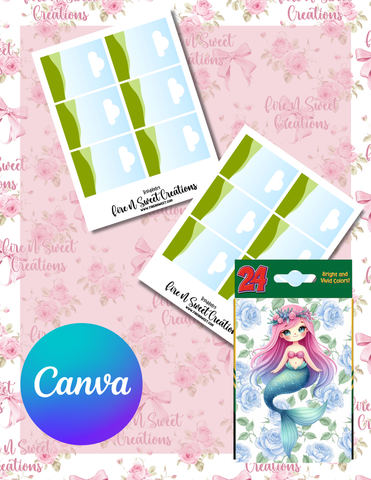 Crayon box Label - Drag and Drop - Canva only