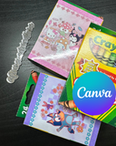 Crayon box Label - Drag and Drop - Canva only