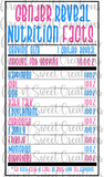 Gender Reveal Nutrition Facts