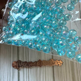 Clear Light Blue Iridescent beads 8mm