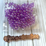 Clear purple iridescent beads 8mm