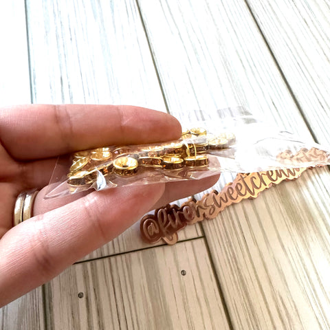 Gold with gold stone spacers 8mm